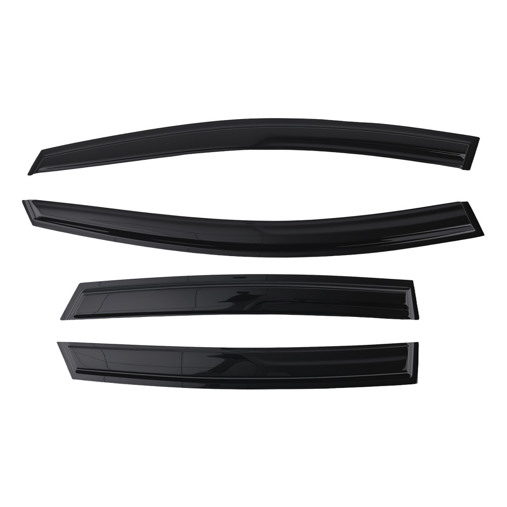 Door Rain Guard Deflector compatible for Ford Fiesta 2008-2017 Outside Mount Black Tinted