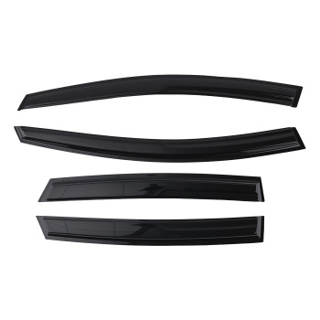 Door Rain Guard Deflector compatible for Ford Fiesta 2008-2017 Outside Mount Black Tinted