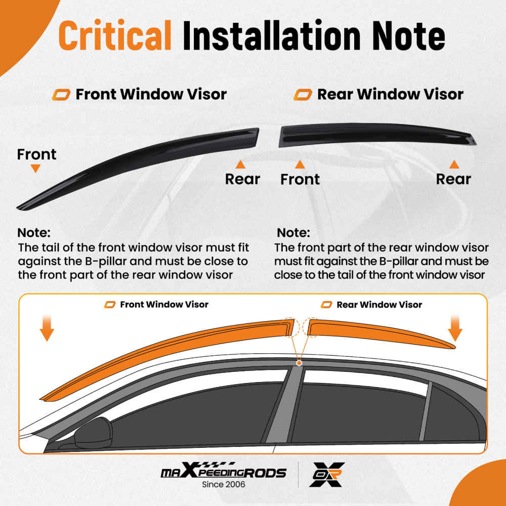 Acrylic Wind Deflectors compatible for Ford Mondeo 07-14 Outside Mount Side Window Visors