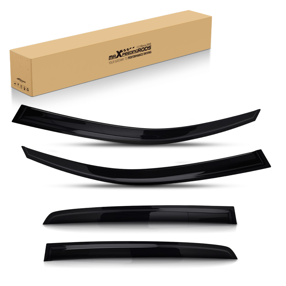 4PC Side Window Rain Guards Set compatible for VW GOLF MK6 2008-2012 Black