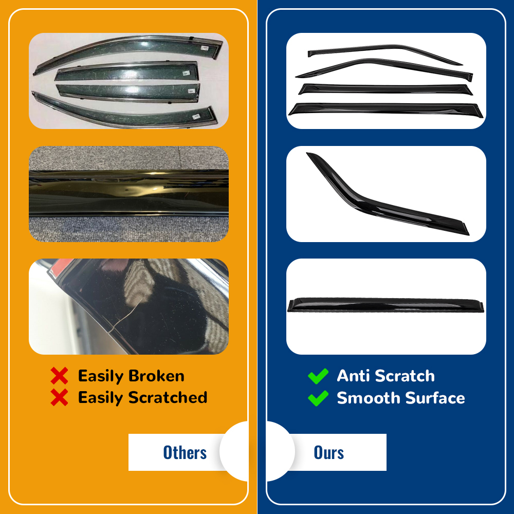 4 Weather Weathershields compatible for Nissan Patrol Y61 GU 98-18 Window Door Visor New