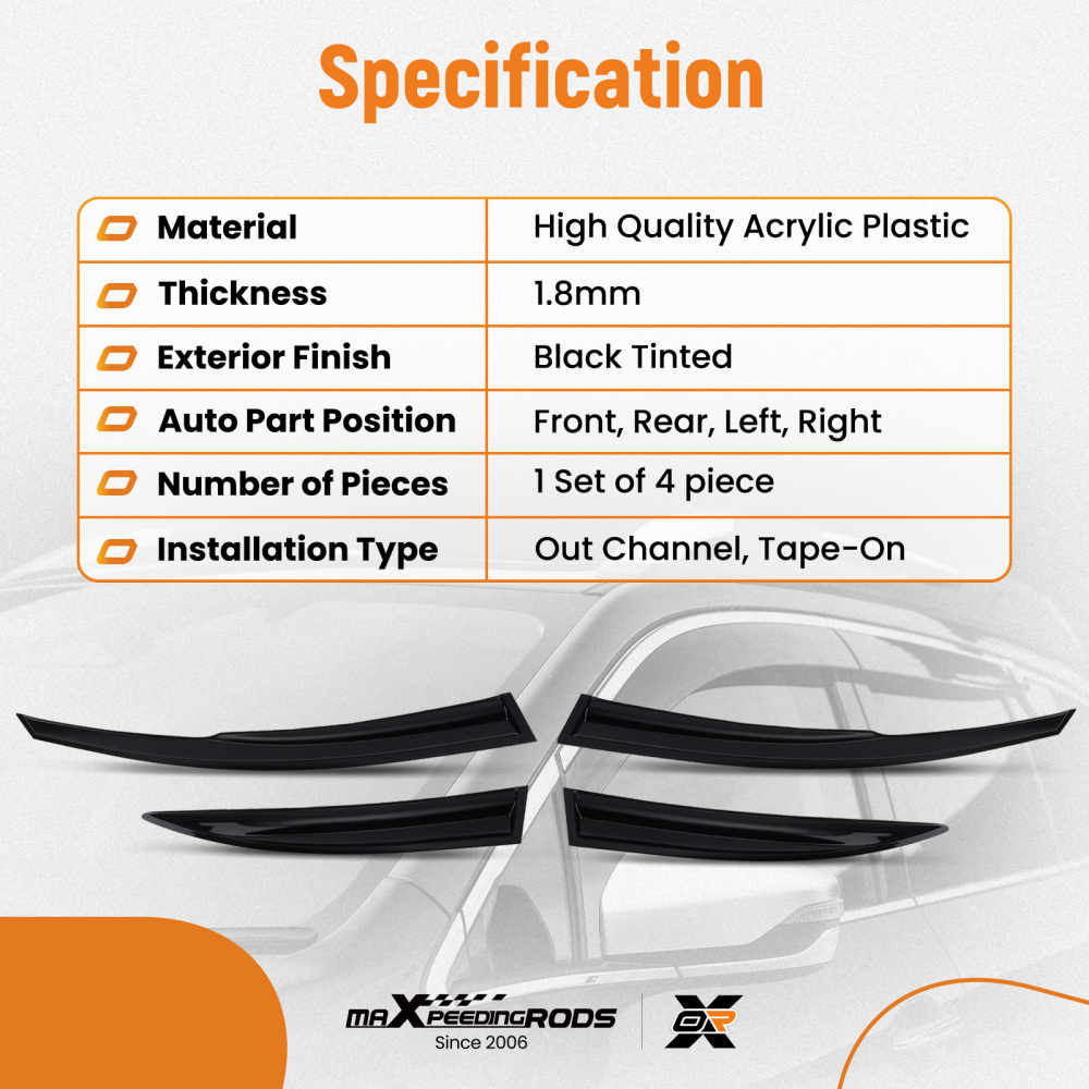 Wind Deflectors compatible for HONDA CIVIC MK8 2006-2012 5 Door Hatchback 4pc Tinted