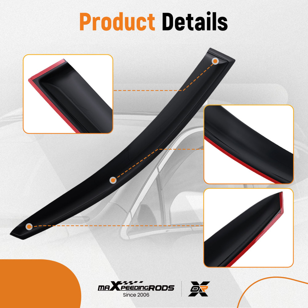 Door Deflector Set compatible for Kia Sportage 2010-2015 Outside Mount Black Tinted Set 4pc