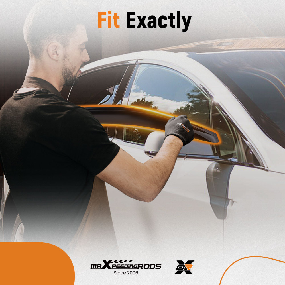 Door Deflector Set compatible for Kia Sportage 2010-2015 Outside Mount Black Tinted Set 4pc