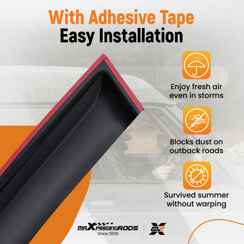 Door Deflector Set compatible for Kia Sportage 2010-2015 Outside Mount Black Tinted Set 4pc