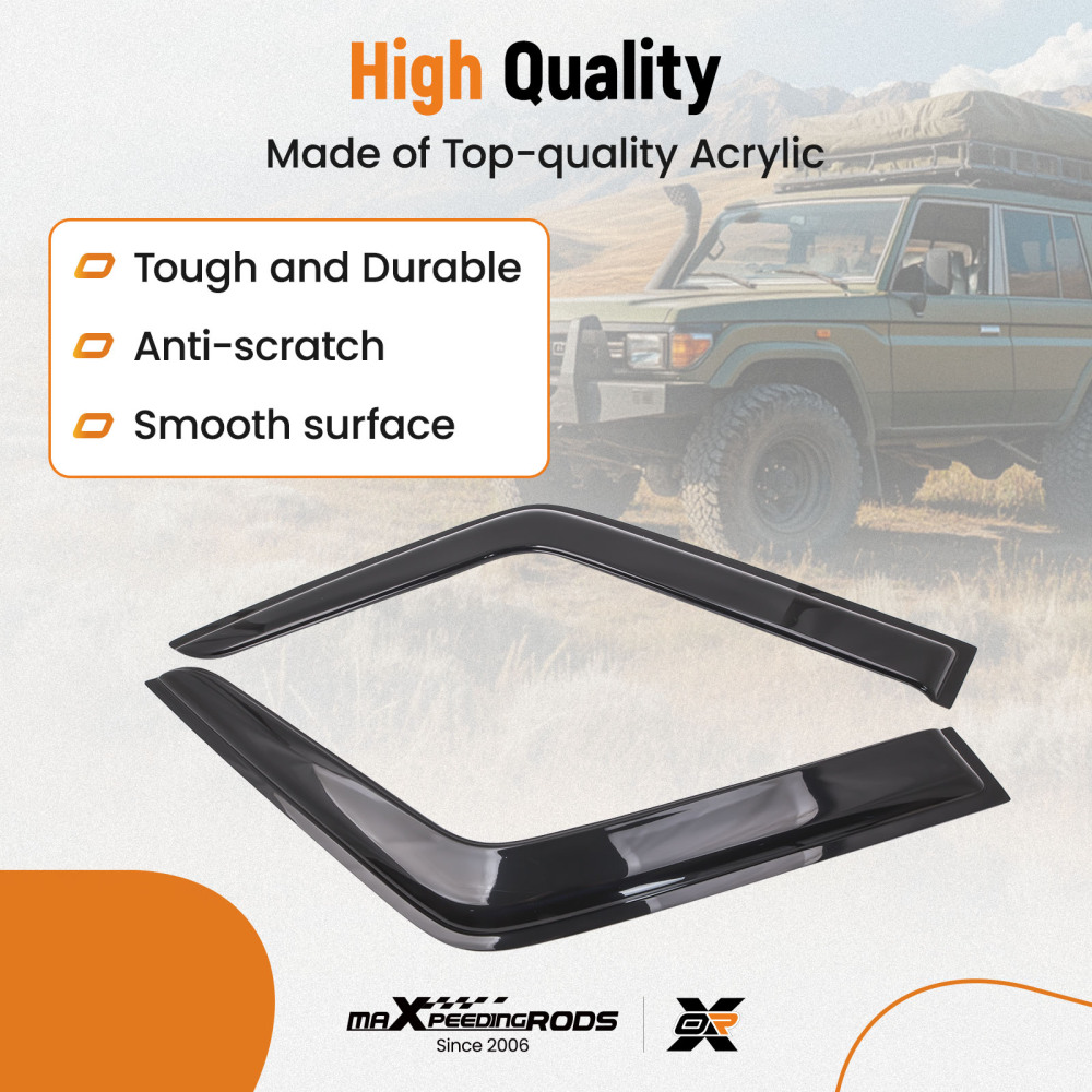 Window Visor Strip Weathershields compatible for Toyota Landcruiser 70 76 78 79 