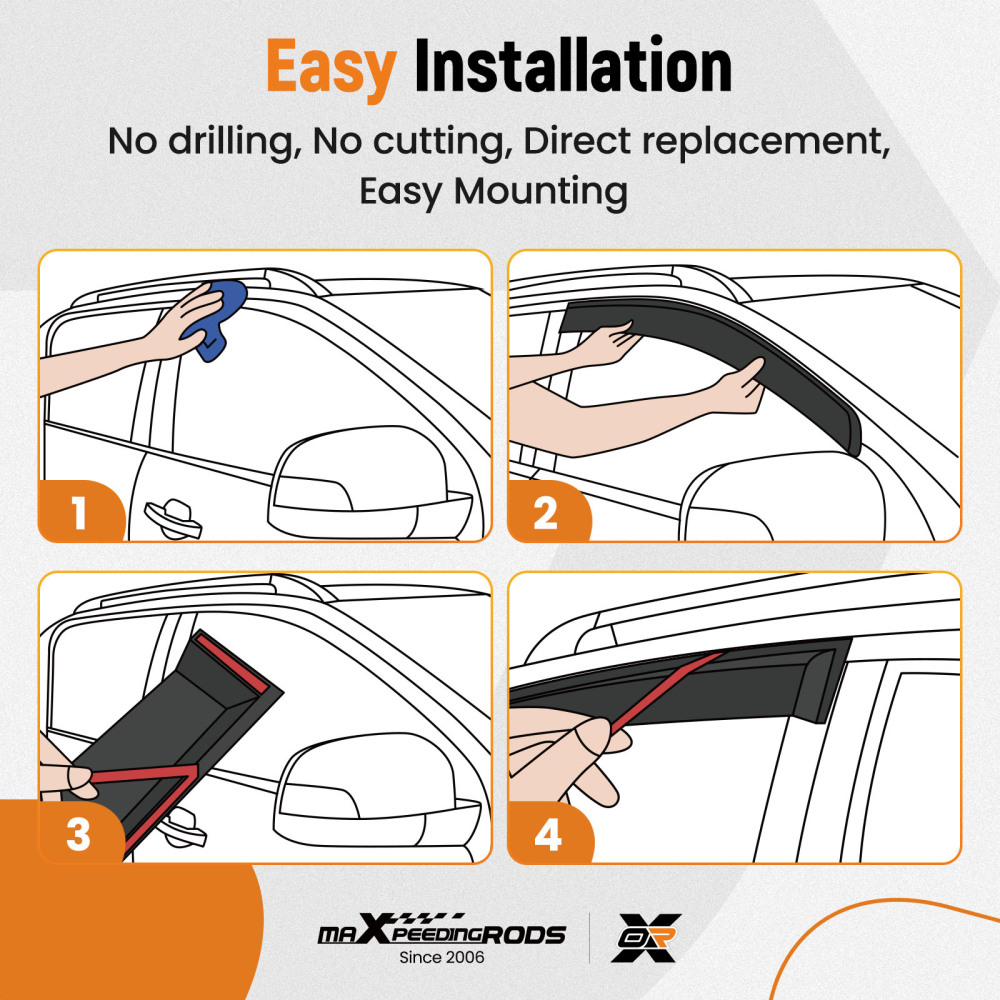 Window Visor Strip Weathershields compatible for Toyota Landcruiser 70 76 78 79 