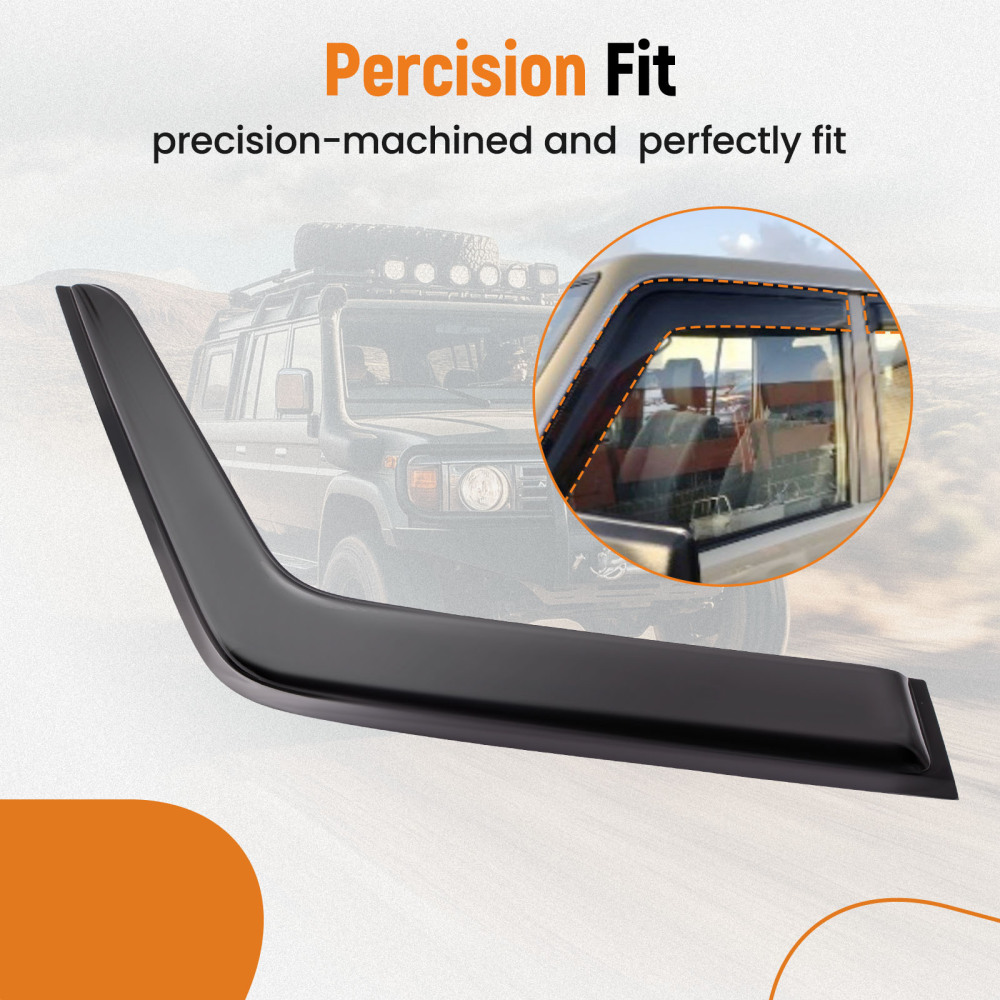 Window Visor Strip Weathershields compatible for Toyota Landcruiser 70 76 78 79 