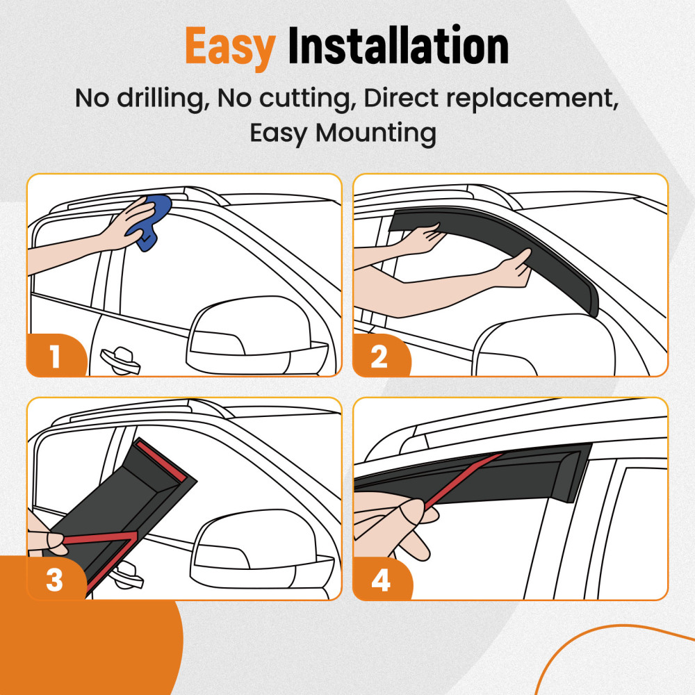 Window Visor Strip Weathershields compatible for Toyota Landcruiser 70 76 78 79 
