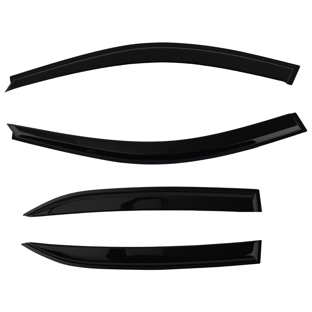 4PC Outside Mount Wind Deflectors compatible for Mercedes E-Class 2009-2016 Black Tinted