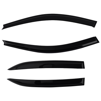 4PC Outside Mount Wind Deflectors compatible for Mercedes E-Class 2009-2016 Black Tinted