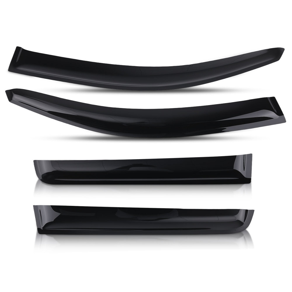 Door Rain Shields compatible for Mitsubishi Outlander 2012-2020 Outside Mount Black 4PC Set