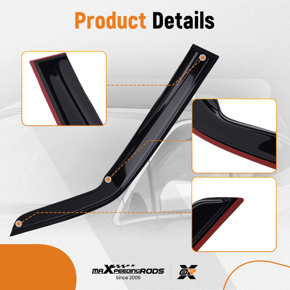 4pcs Vent Shields compatible for Nissan Juke 2010-2019 Outside Mount Black Tinted Set