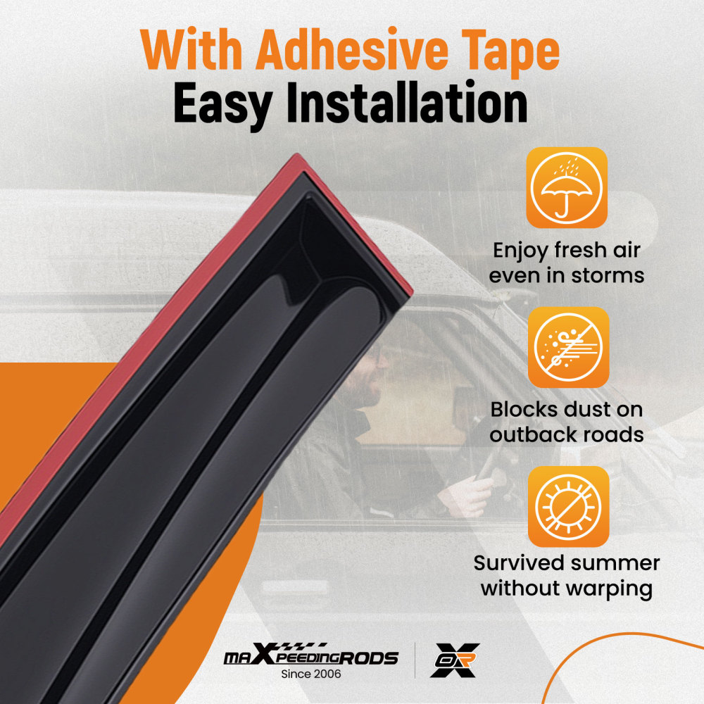 4pcs Vent Shields compatible for Nissan Juke 2010-2019 Outside Mount Black Tinted Set