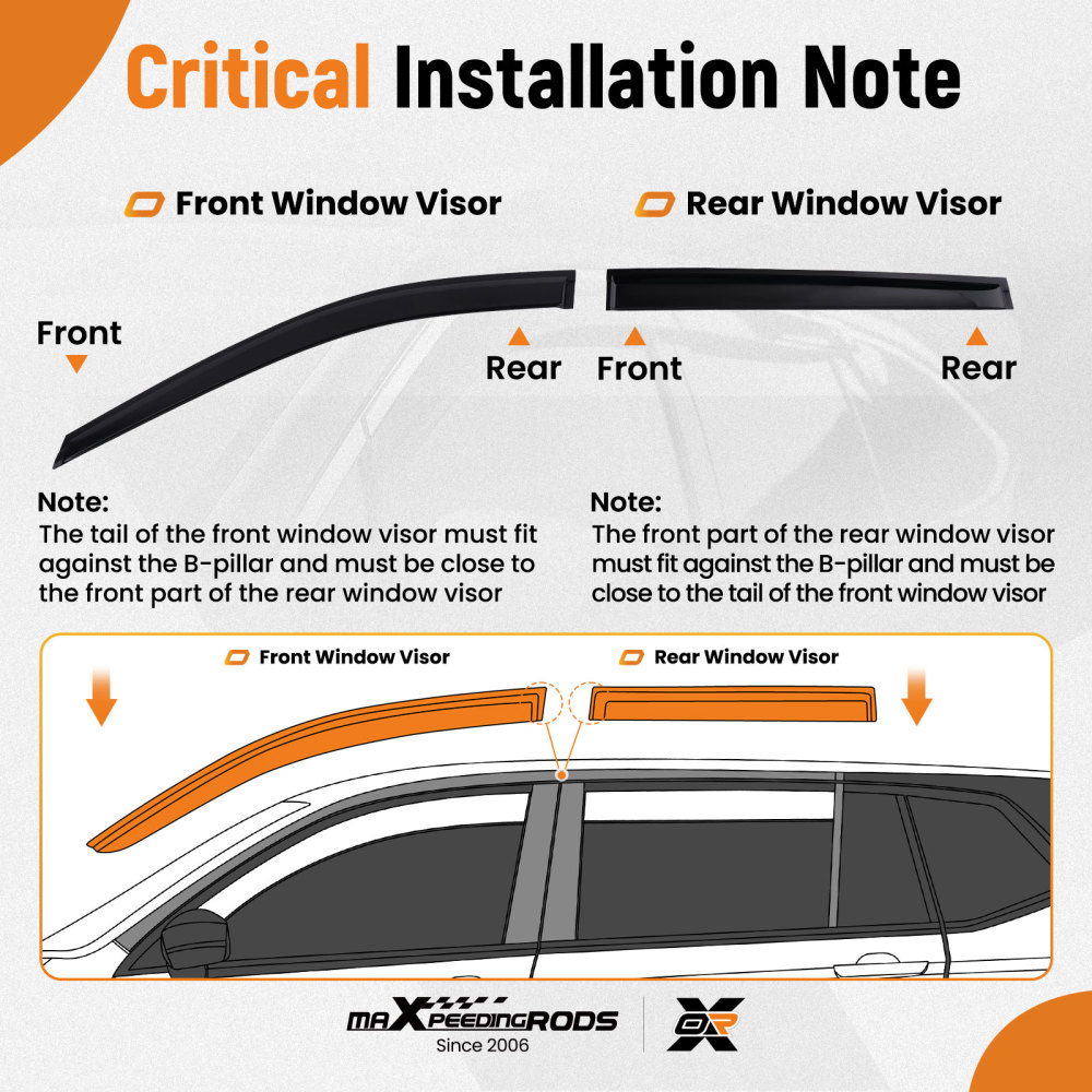 Wind Deflectors compatible for Nissan X-Trail MK3 T32 2014-2021 5 Door SUV 4pc
