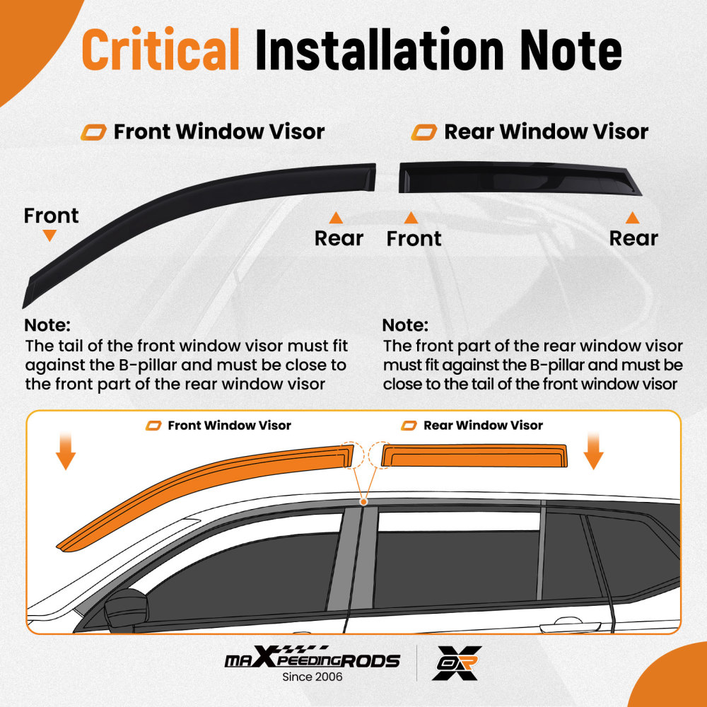 Door Rain Shield Guards compatible for Audi Q3 2011-2018 Outside Mount 4PCSet