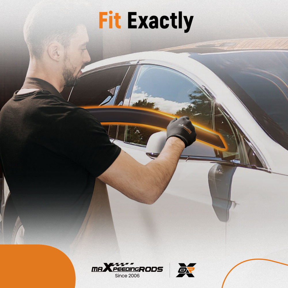 Door Window Deflectors compatible for Audi Q5 MK1 2008-2016 Outside Mount Black4pc
