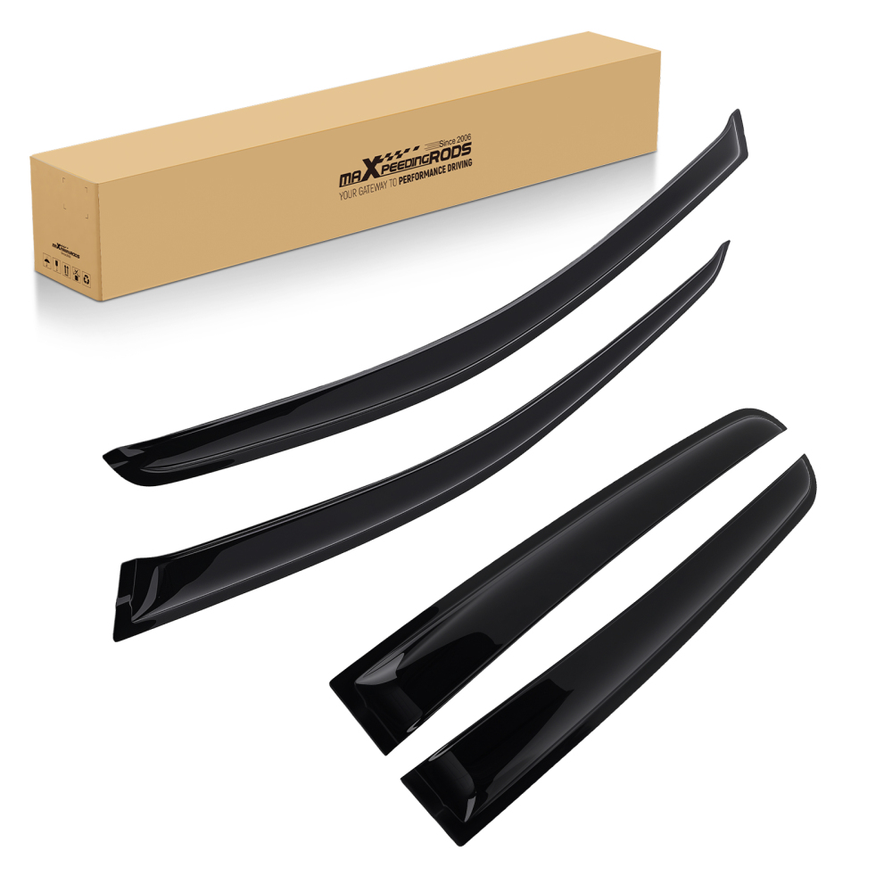 4PC Rain Guards Set compatible for Ford Ranger 2012-2014 Window Wind Deflectors Black T6