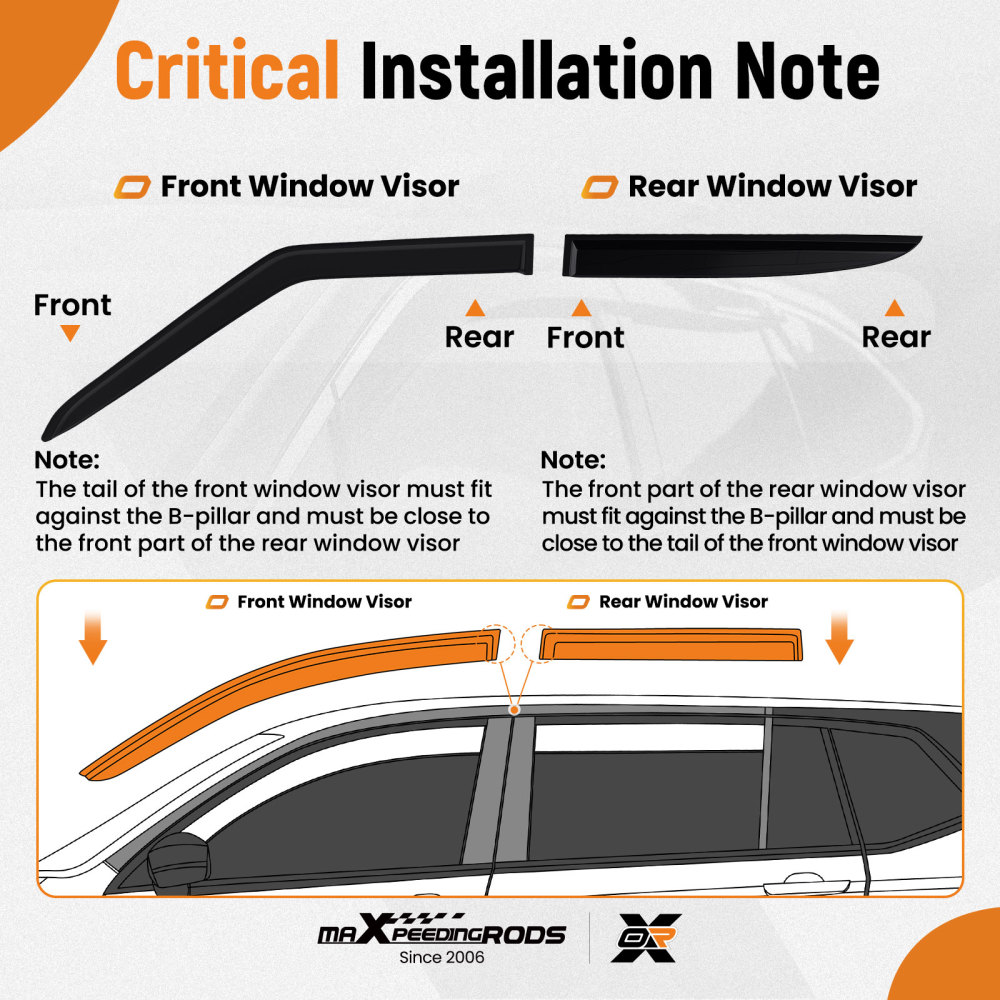 Guard Wind Deflectors compatible for Range Rover Sport MK1 2005-2013 5 Door SUV Tinted 4PCS