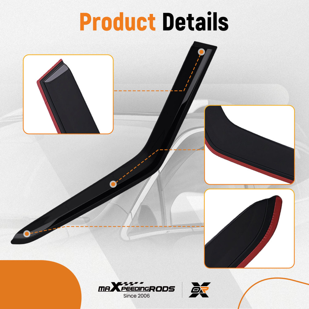 Door Guard Wind Deflectors compatible for Range Rover Sport 2005-2013 Black Tinted 4PCS