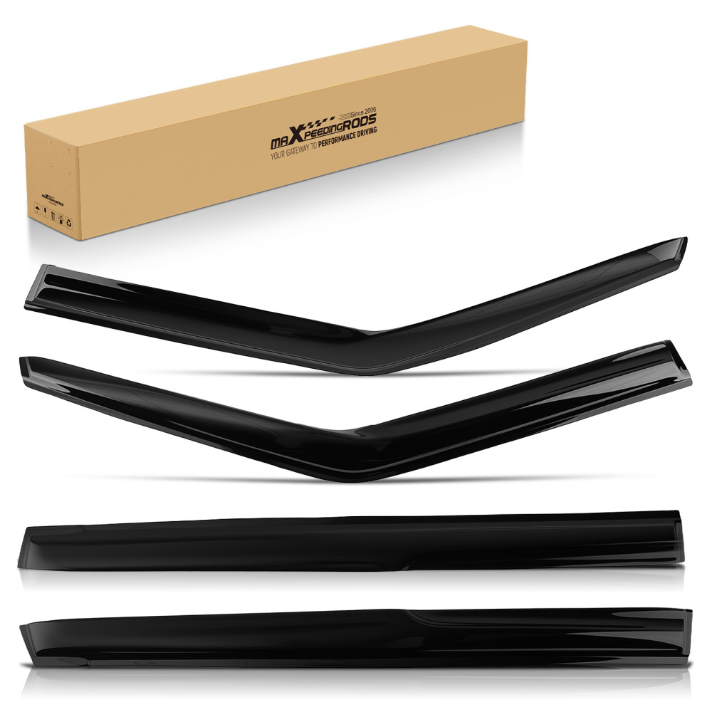 Door Wind Deflectors compatible for Skoda Fabia MK2 07-14 Outside Mount Black Tinted