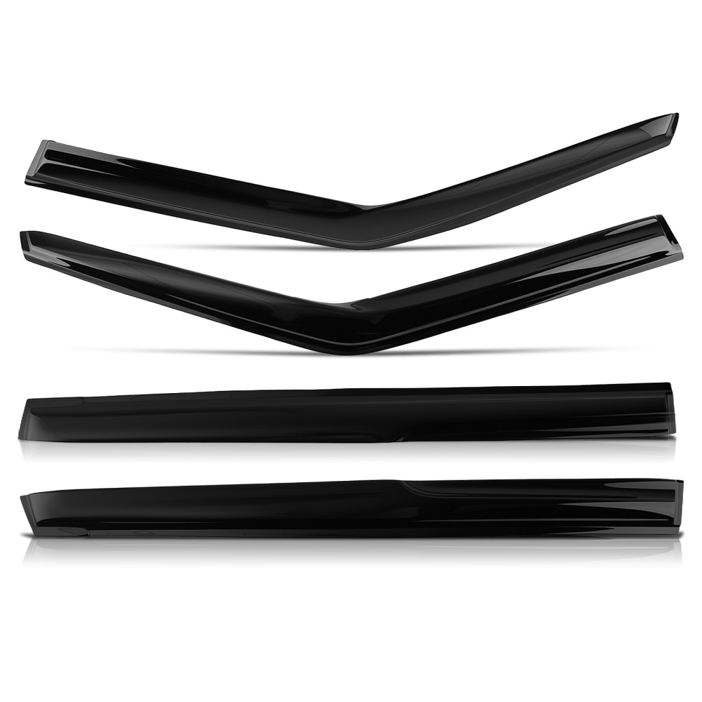Door Wind Deflectors compatible for Skoda Fabia MK2 07-14 Outside Mount Black Tinted