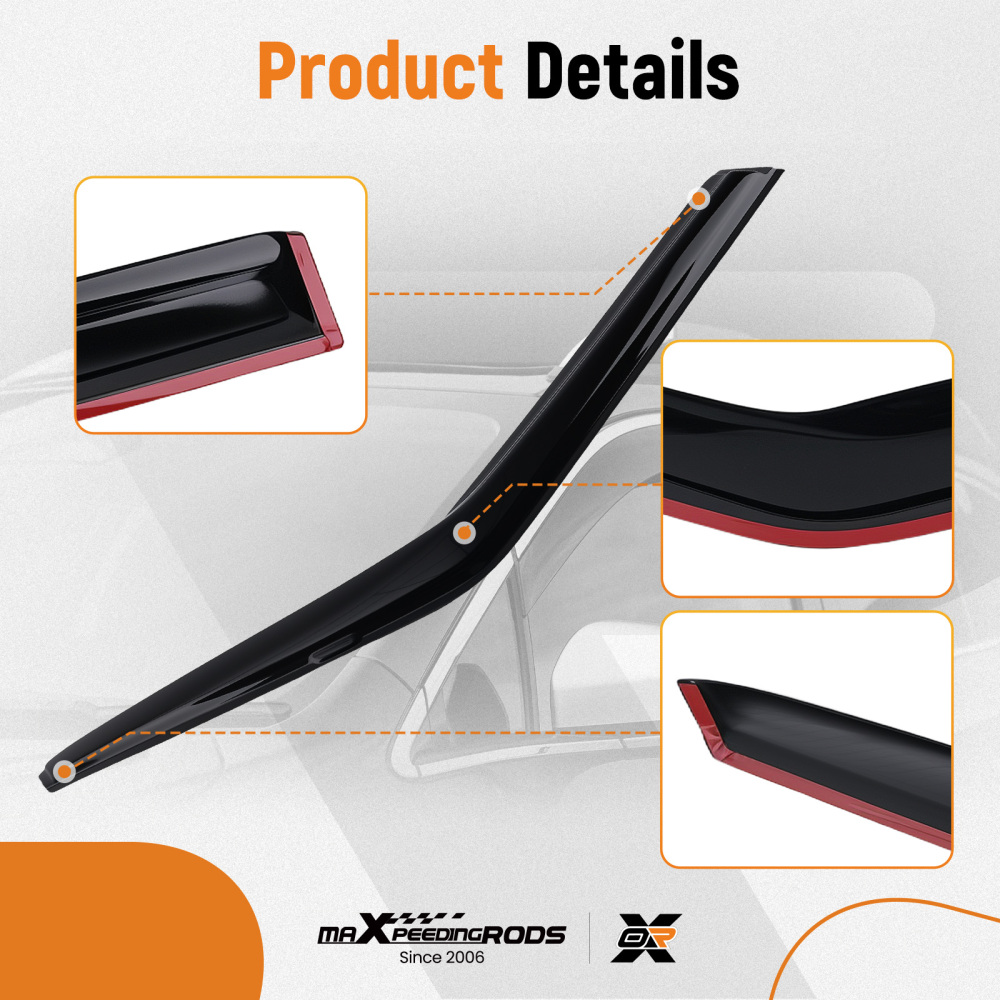Door Wind Deflectors compatible for Skoda Fabia MK2 07-14 Outside Mount Black Tinted