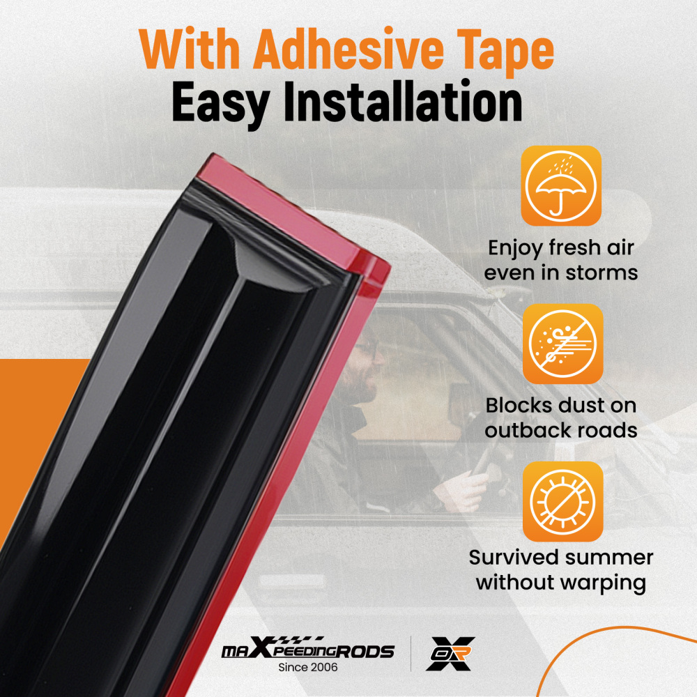 Door Wind Deflectors compatible for Skoda Fabia MK2 07-14 Outside Mount Black Tinted