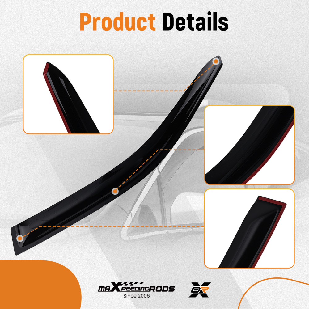 5-Door Window Visors compatible for Skoda Fabia MK3 2014-2021 Outside Mount Guards 4pcs