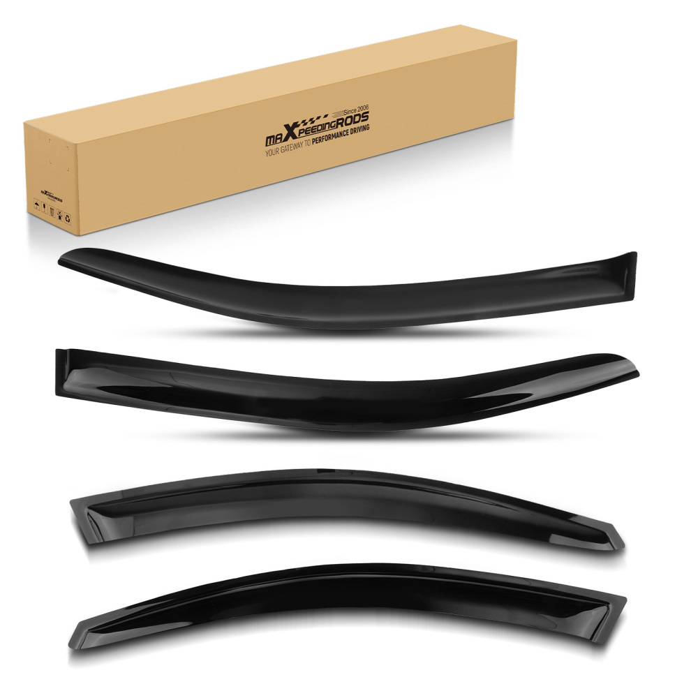 4PC RainWind Deflectors compatible for SKODA Octavia MK3 Outside Mount Black Tinted
