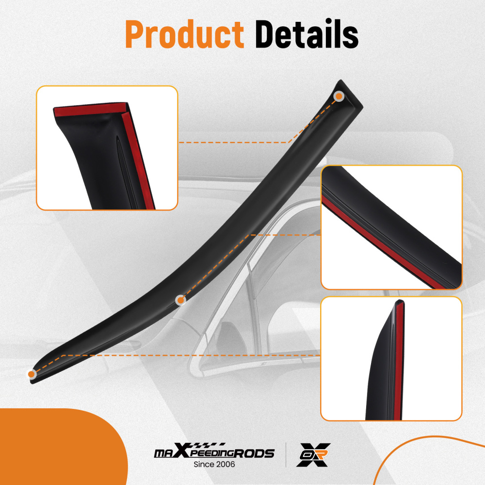 4PC RainWind Deflectors compatible for SKODA Octavia MK3 Outside Mount Black Tinted