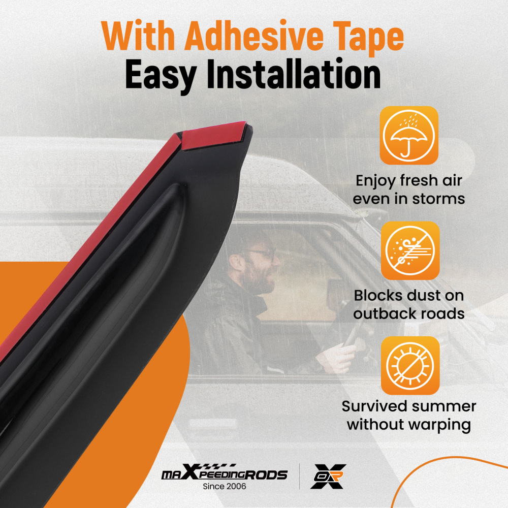 4PC RainWind Deflectors compatible for SKODA Octavia MK3 Outside Mount Black Tinted