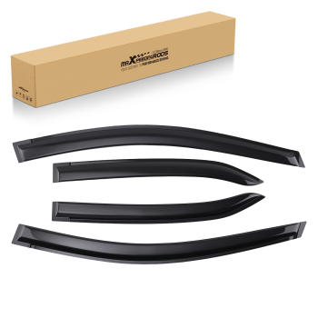 4-Piece Window Visor Rain Guards Set compatible for Toyota Corolla 2014-2019 Black Tinted