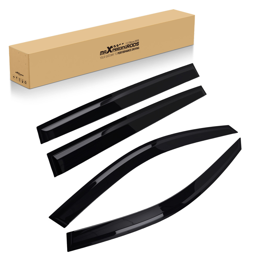 4PC Rain Guard Window Visors compatible for VW Tiguan MK1 2008-2016 FrontRear Set Tinted