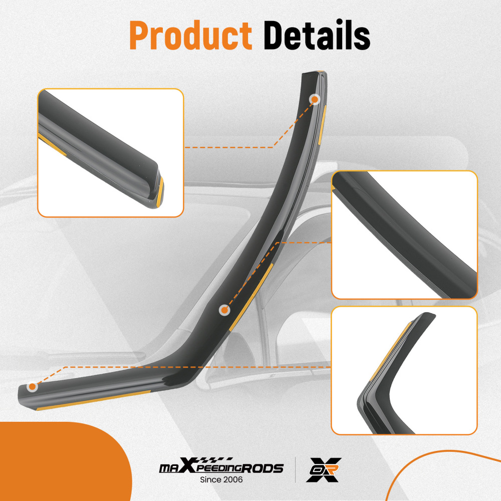 Window Rain Guards Acrylic Wind Deflectors compatible for Toyota Prius MK4 2016-2021 1.8mm