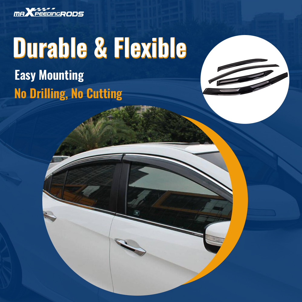 4Pcs/set Weathershields Window Visors compatible for Holden Commodore VE VF Sedan 06-17