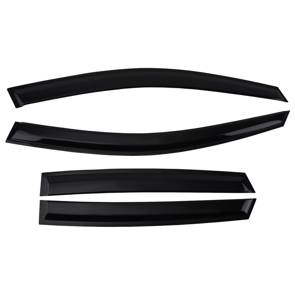 Door Rain Deflectors compatible for VW POLO MK5 09-17 Outside Mount Black Tinted Guards 4PC