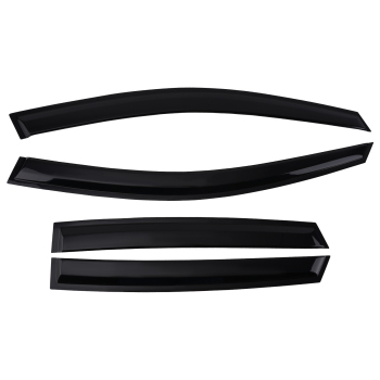 Door Rain Deflectors compatible for VW POLO MK5 09-17 Outside Mount Black Tinted Guards 4PC