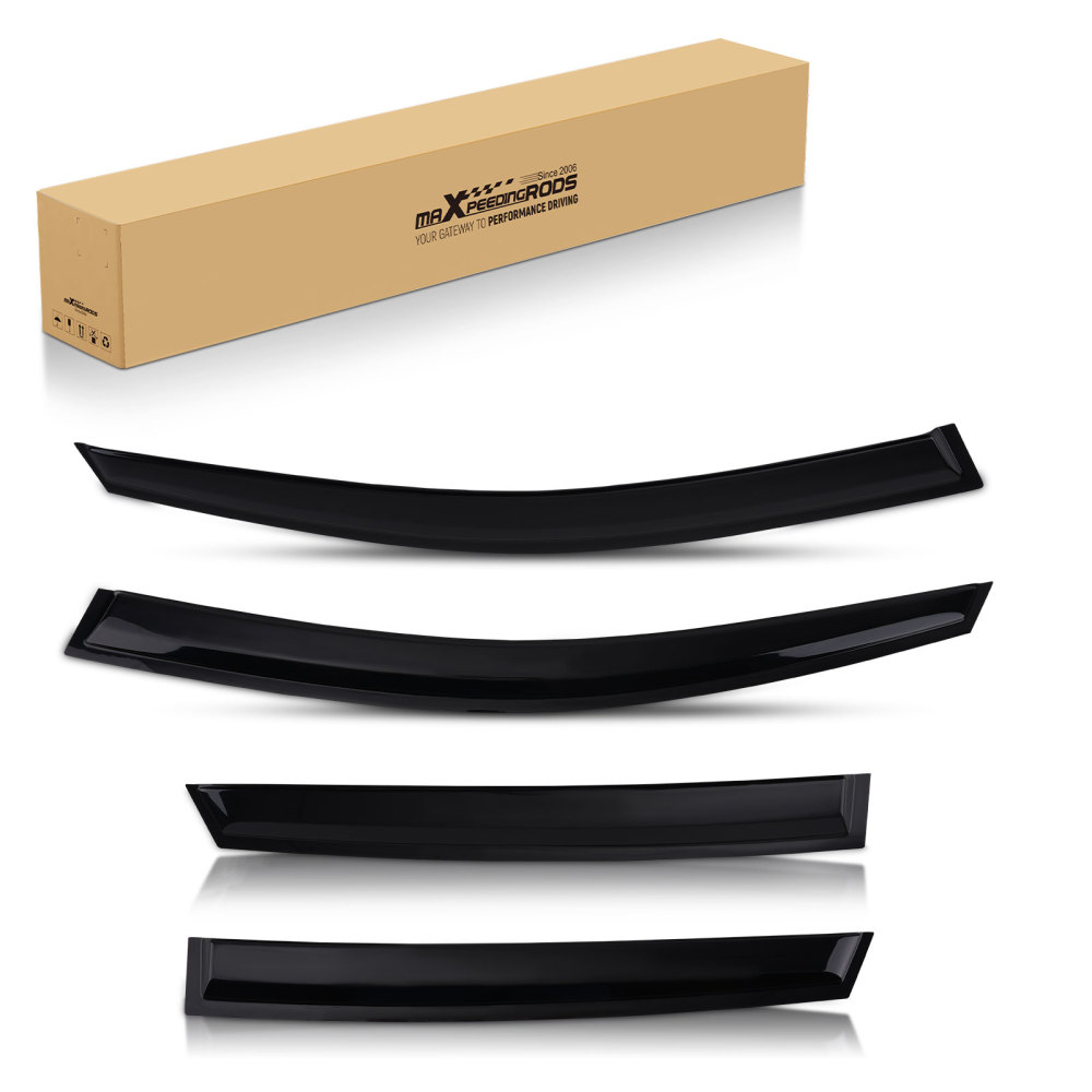 Door Rain Deflectors compatible for VW POLO MK5 09-17 Outside Mount Black Tinted Guards 4PC