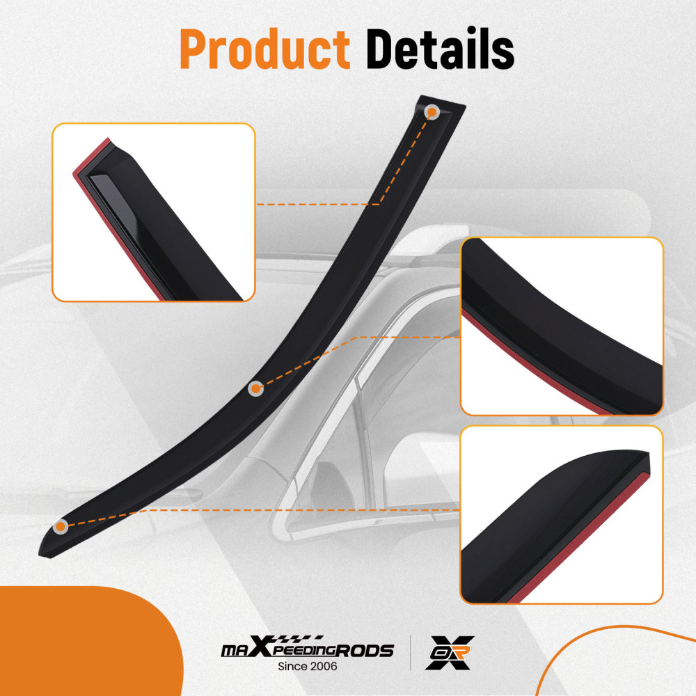 Door Window Visors compatible for BMW X3 F25 2011-2017 Outside Mount Rain Guards Set 4PC