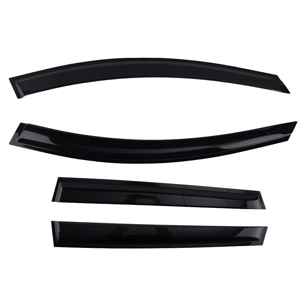 Side Rain Guards Deflectors compatible for Volvo XC60 MK2 17-24 Black Tinted Set 4 Pieces