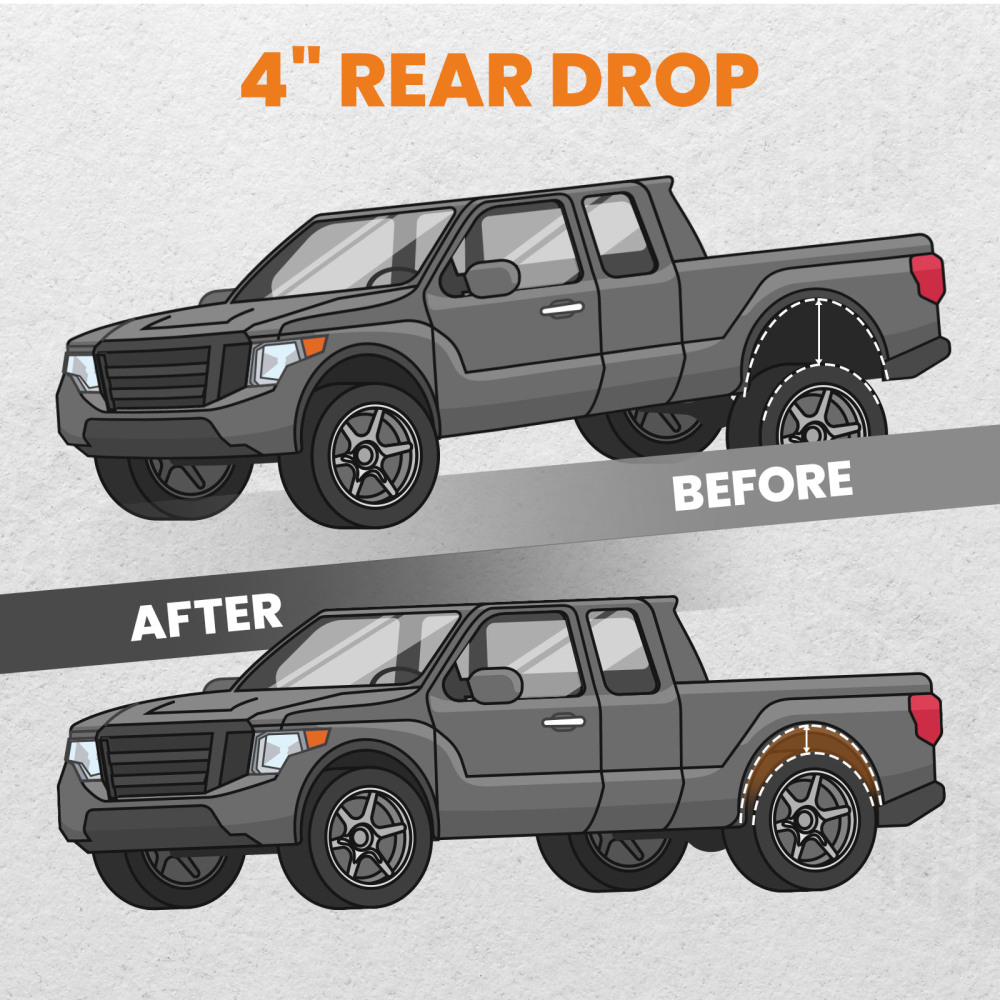 Rear 4 Drop Kit Lowering W/ C-notch compatible for Chevy C10 compatible for GMC C15 Truck2WD 1973-1987