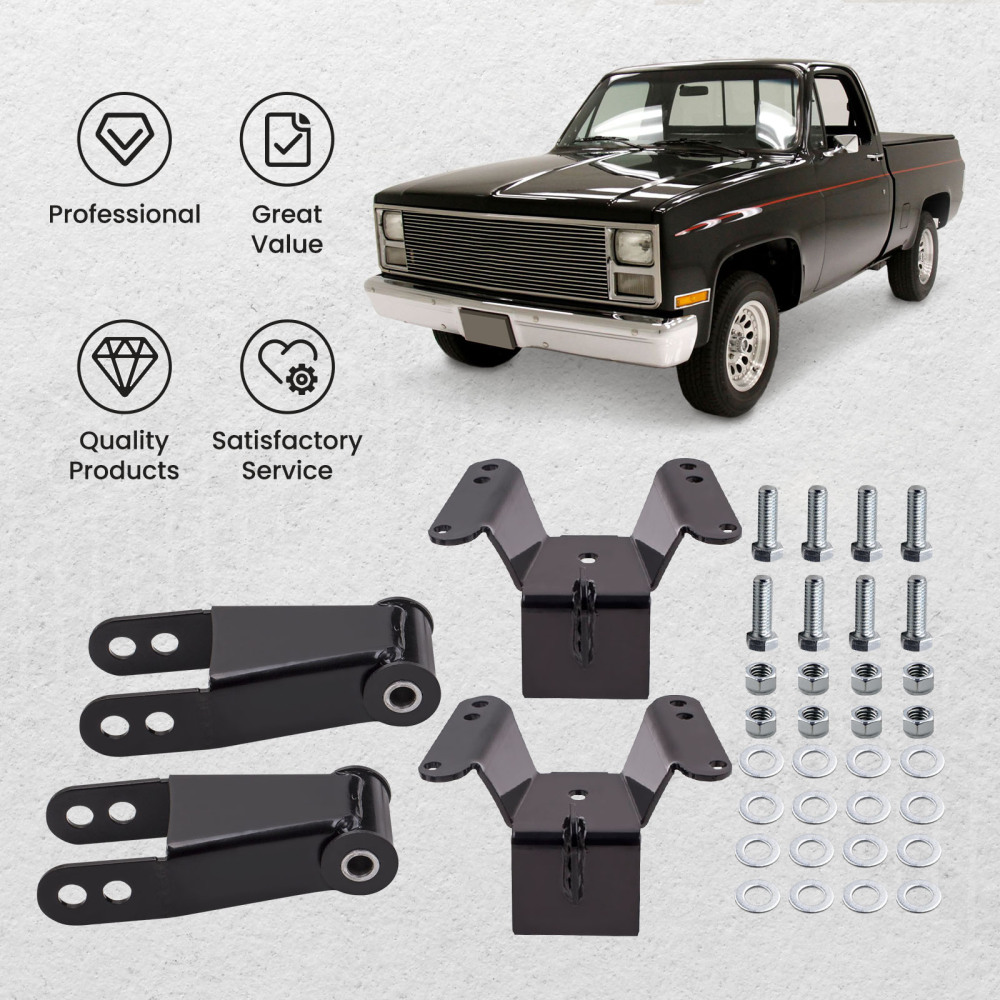 Rear 4 Drop Kit Lowering W/ C-notch compatible for Chevy C10 compatible for GMC C15 Truck2WD 1973-1987
