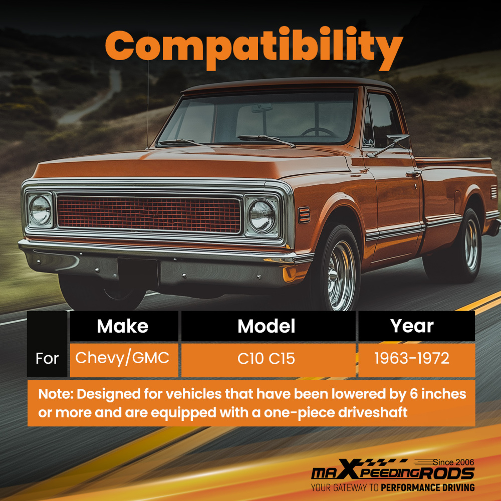 Anti Squat Brackets Trailing Arm Brackets compatible for Chevy C10/Compatible for GMC C15 1963-72