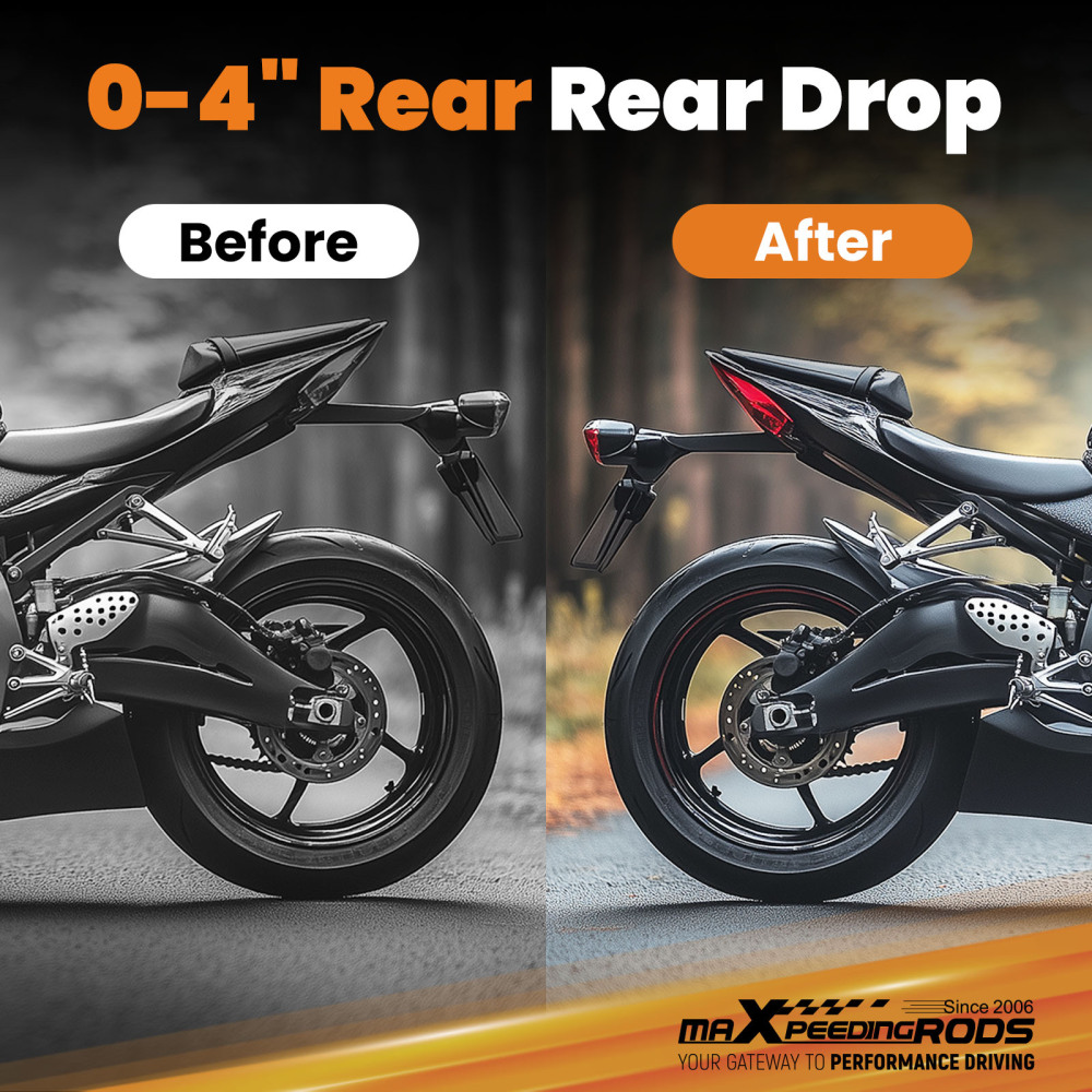 Drop Rear Lowering Links Kit 0-4 inch compatible for Suzuki GSXR 600 750 2006-10 1 2 3