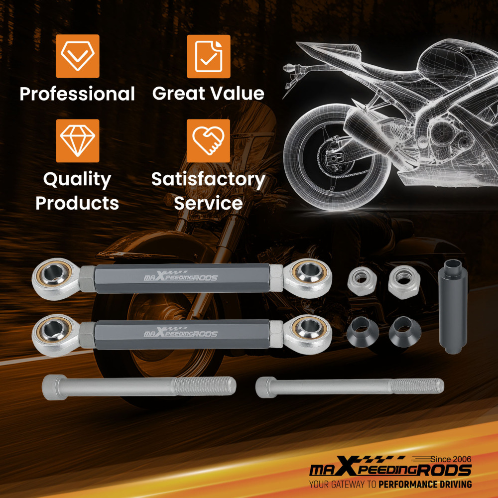 Drop Rear Lowering Links Kit 0-4 inch compatible for Suzuki GSXR 600 750 2006-10 1 2 3