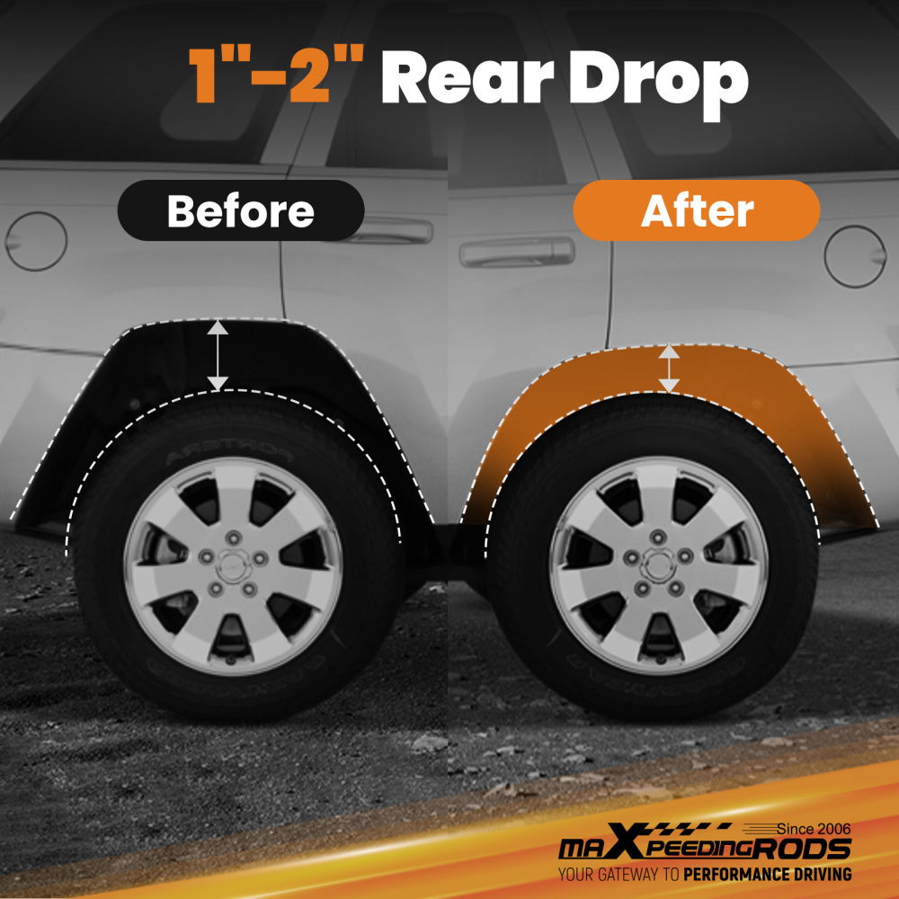 1-2 Rear Lowering Drop Shackles compatible for Chevy GMC C1500 compatible for Silverado Sierra 2WD 88-98