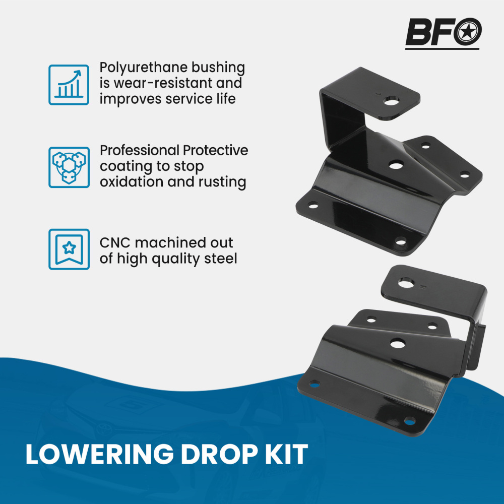 4 Drop Kit Rear ShacklesHangers compatible for Chevy Silverado GMC Sierra 1500 1999-06