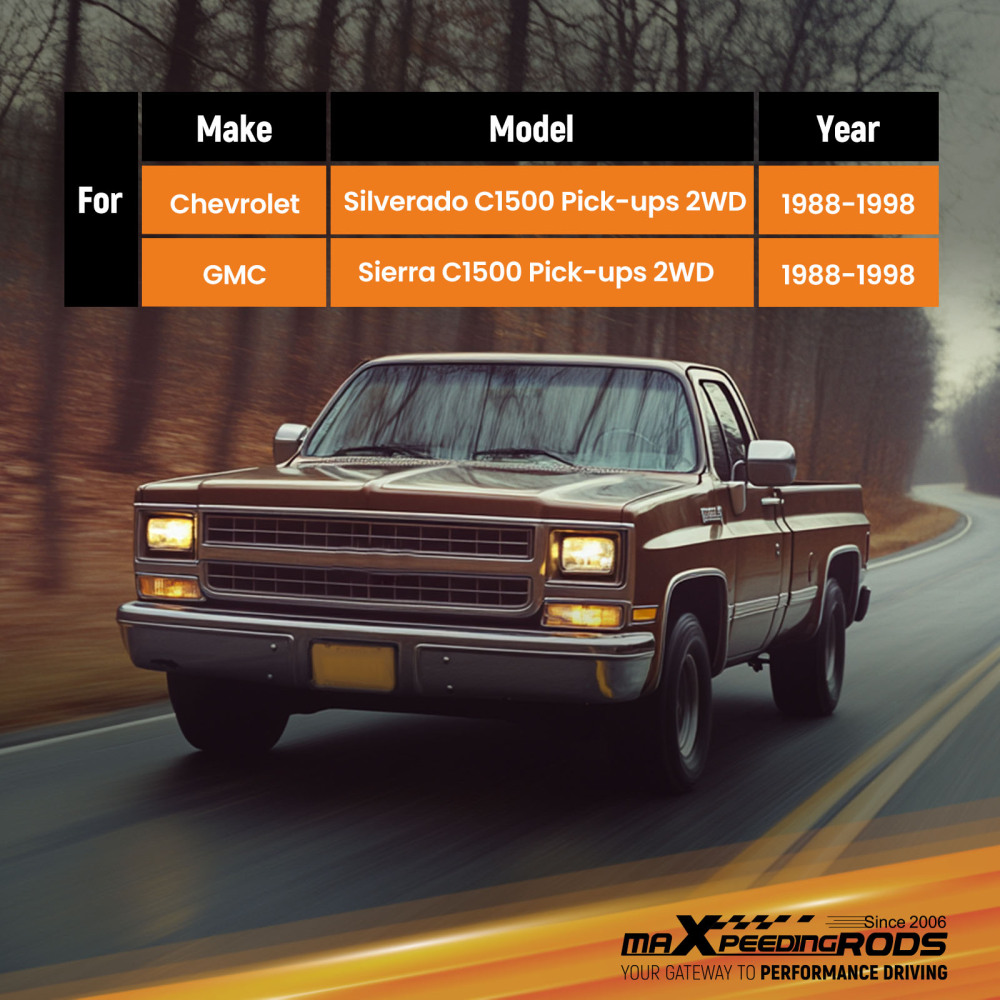Compatible for Chevy Silverado C1500 Rear Drop Shock Extenders Lowering Kit 1996 1997 1998	