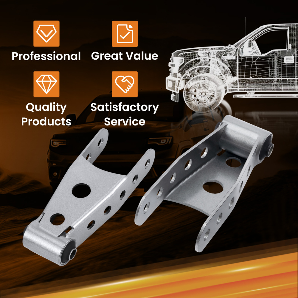 Compatible for Chevy Silverado 1500 LS Crew Cab Rear 2-3 inch Lowering Drop Shackles Kit 